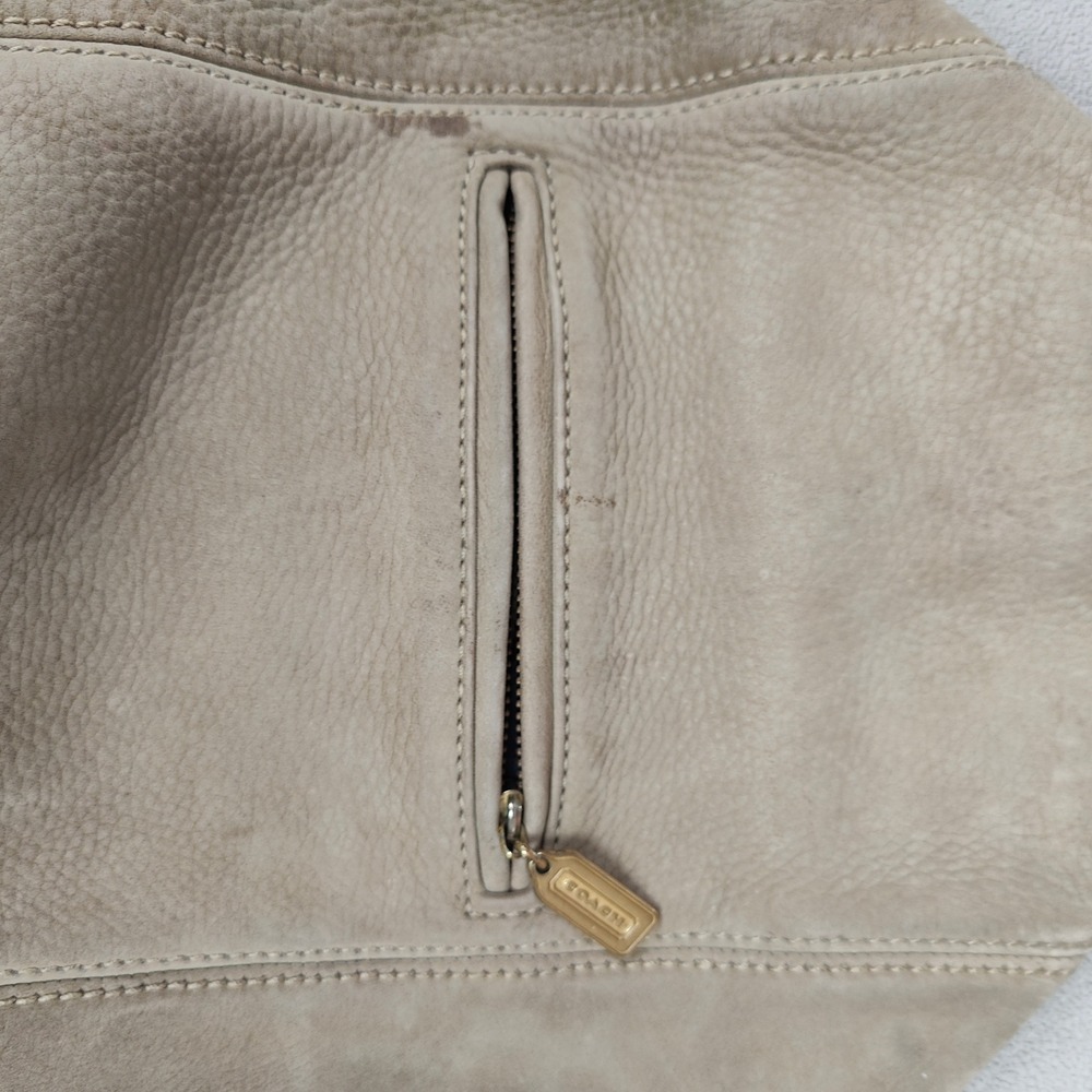 Vintage‎ Coach Sonoma Flat Pack Sling Bag Tan Nubuck Leather Purse FLAWED - Picture 7 of 10